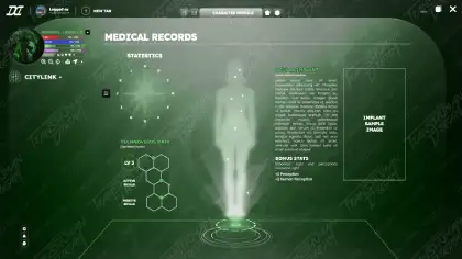Game prototype medical screen